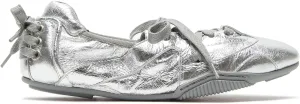 Arqa Women's Lace-up Leather Casual Sneakers Ballet Silhouette Crafted in Leather Cracked Finish Decorative Lacing Back Flat Sneakers Comfortable Outgoing Tennis Walking Shoes