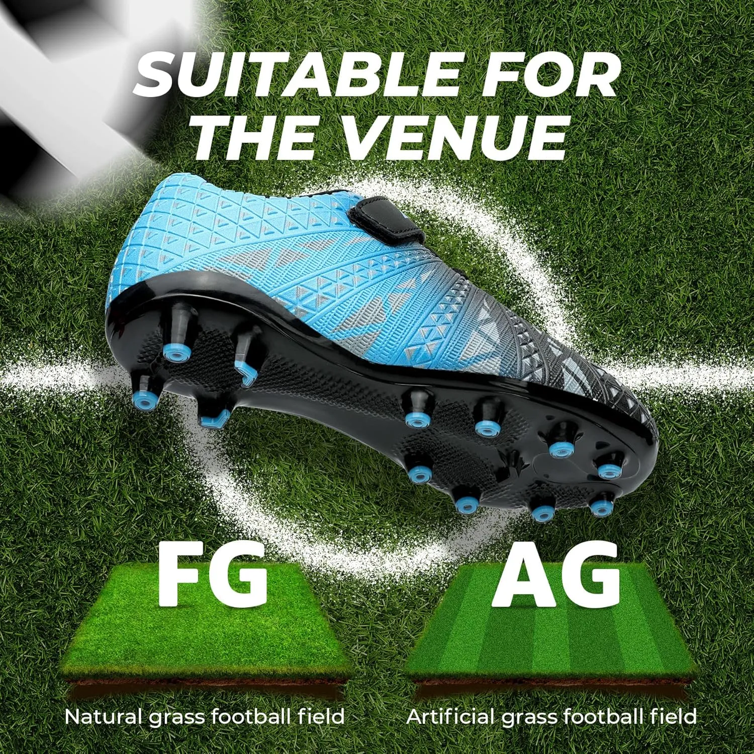 ASHION Kids Soccer Cleats Boys Girls Soccer Shoes Firm Ground Football Shoes for Indoor Outdoor Size (Little Kid/Big Kid)