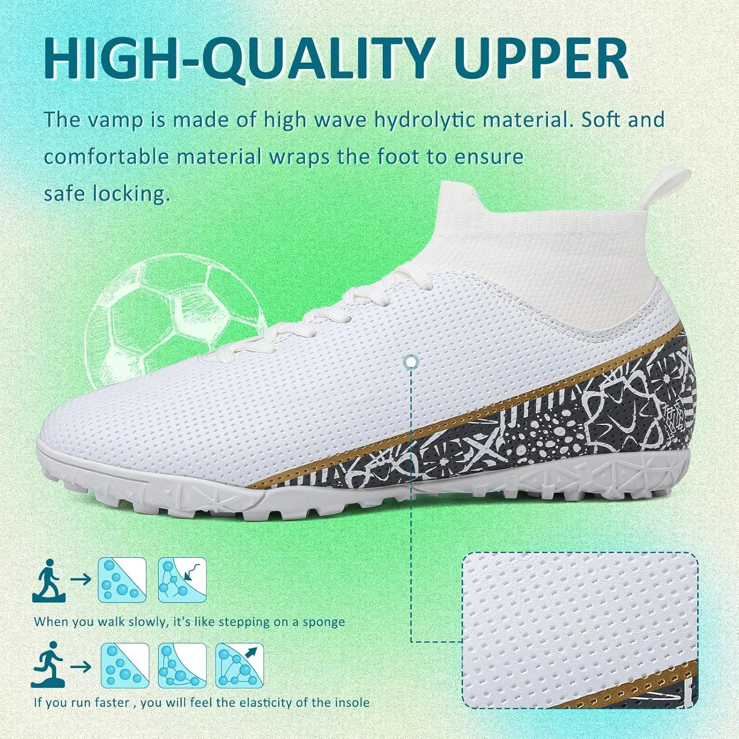 ASoftLand Soccer Cleats Mens Women Soccer Shoes for Big Boy AG/TF