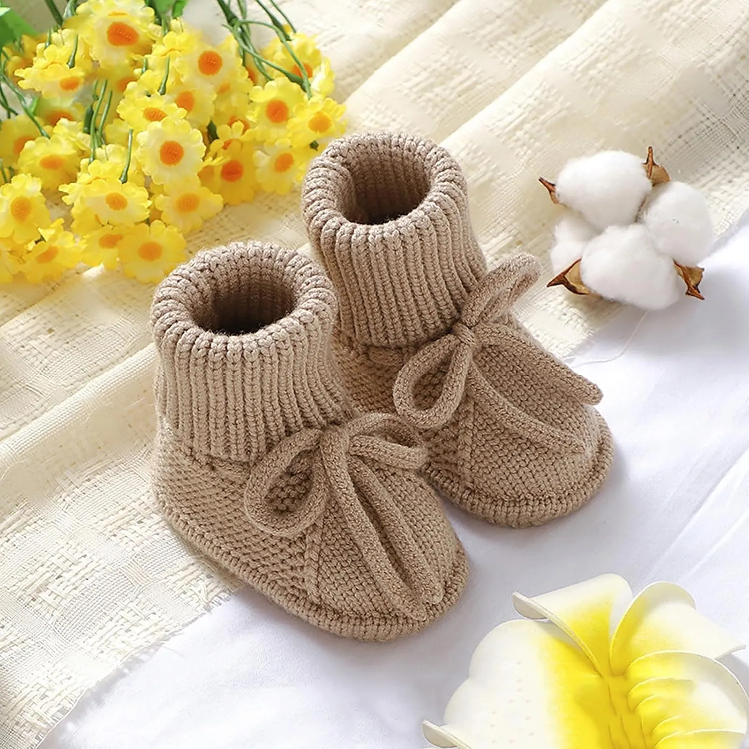 Baby Booties Newborn Sock Shoes Hand Knitting Crochet Infant Boy Girl Cozy Shoes Indoor Breathable First Walking Shoes