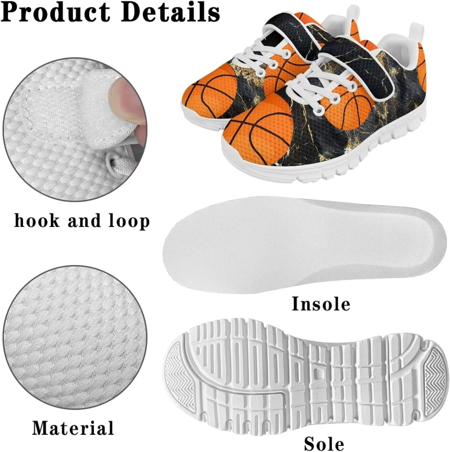 Baseball & Basketball Shoes for Boys Non Slip Little Kids Mesh Athletic Shoes Girls Running Shoes for Casual Wear,Exercise