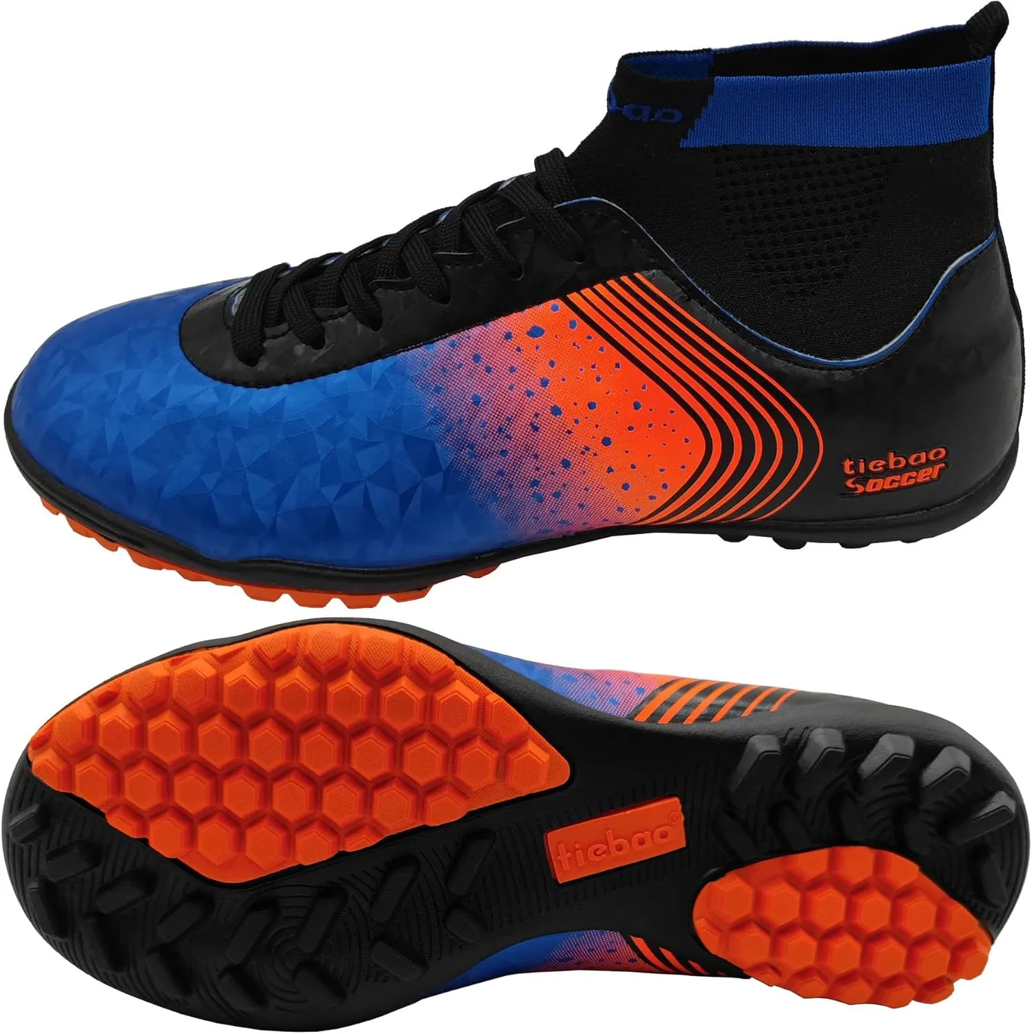 Big Kids Soccer Shoes High-top Sock Football Shoes Firm Ground Outdoor Soccer Cleats Athletic Mens