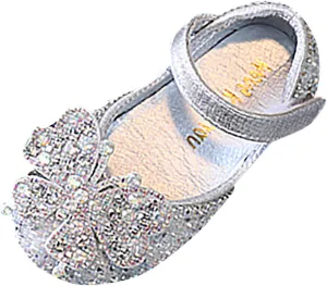 Black Shoes for Girls,Girls Baby Infant Crystal Princess Shoes Bling Pearl Sandals Shoes Kids Dancing Shoes