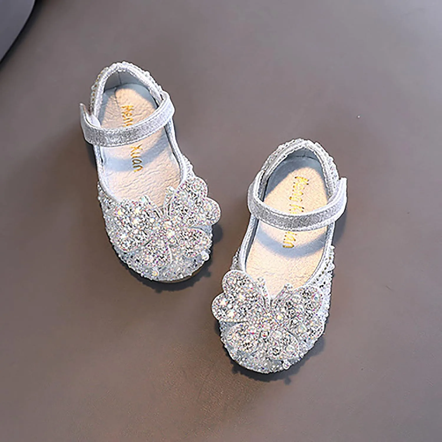 Black Shoes for Girls,Girls Baby Infant Crystal Princess Shoes Bling Pearl Sandals Shoes Kids Dancing Shoes