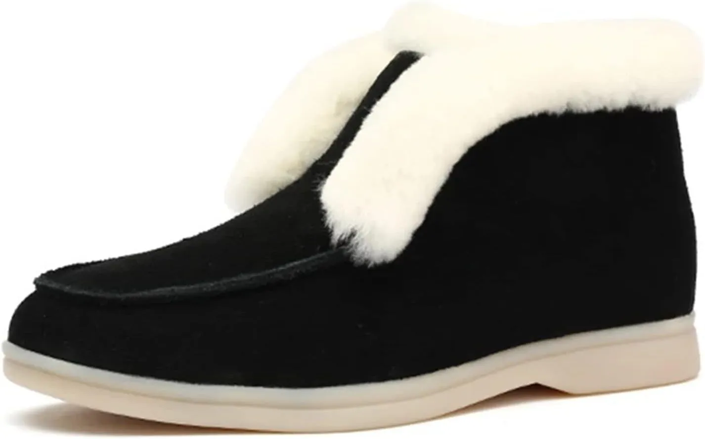 Boots For Women 2024 Ankle Booties Casual Slip-on Warm Loafers Shoes Faux Fur-Lined Comfortable Winter Snow Boots