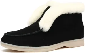 Boots For Women 2024 Ankle Booties Casual Slip-on Warm Loafers Shoes Faux Fur-Lined Comfortable Winter Snow Boots
