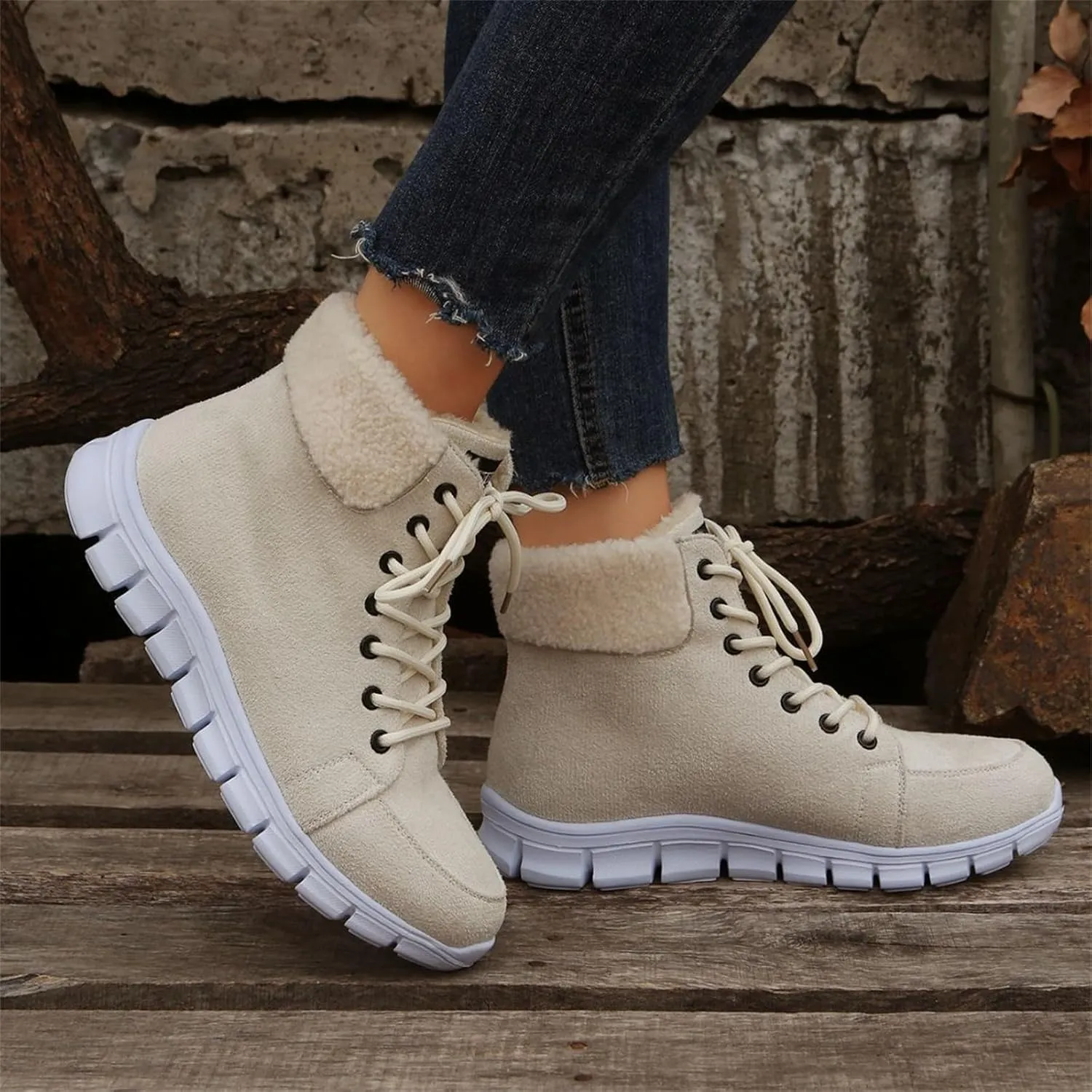 Boots For Women 2024 Ankle Booties Winter Snow Boots Classic Faux Fur Lined Slip On Fashion Casual Warm Loafers Shoes