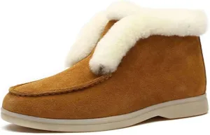 Boots For Women Ankle Booties Winter Snow Boots Warm Comfortable Slip On Outdoor Fur Lined Thickening Loafers Shoes