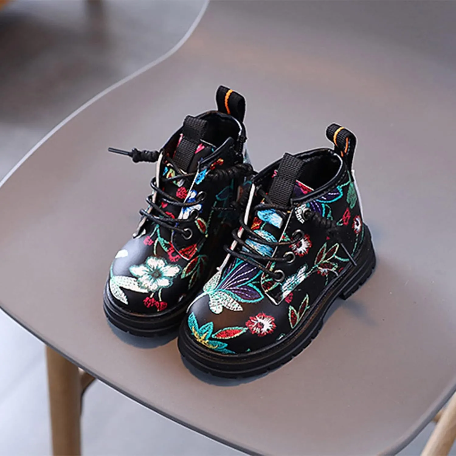 Boy's Girl's Boots Bright Color Toddler Kids Ankle Boots Waterproof Lace Up Casual Outdoor Hiking Ankle Boots
