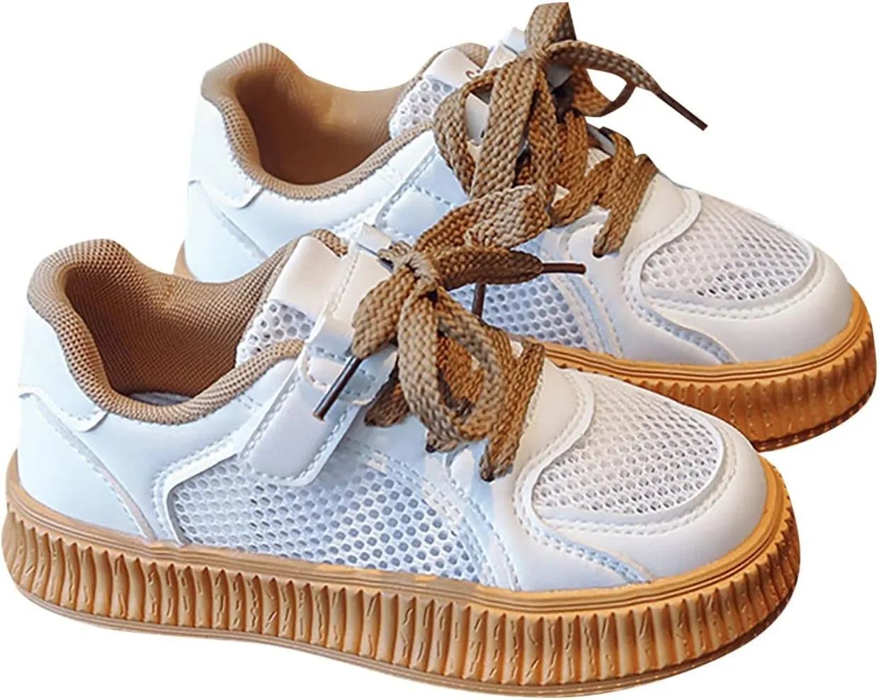Boys Girls Sneakers Lace up Walking Shoes for Little Kids Board Shoes Toddler Mesh Breathable Sneakers Lightweight