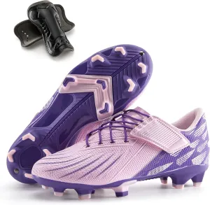 Boys Girls Soccer Cleats Athletic Outdoor Football Shoes Training Lightweight Unisex-Child Youth Futsal Indoor Turf Firm Artificial Ground Flexible Durable Comfortable Leadoff Traction Breathable 2