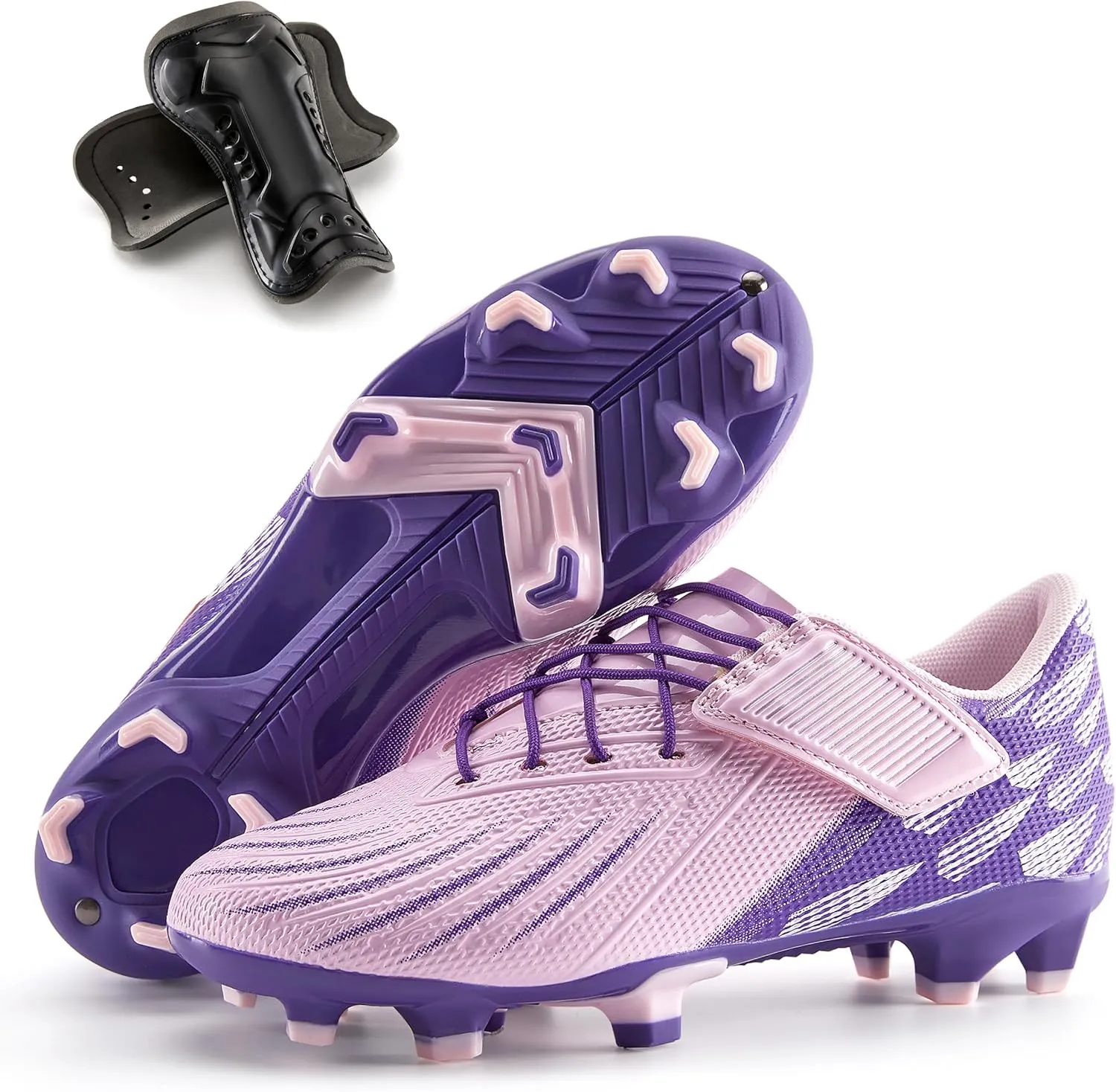 Boys Girls Soccer Cleats Athletic Outdoor Football Shoes Training Lightweight Unisex-Child Youth Futsal Indoor Turf Firm Artificial Ground Flexible Durable Comfortable Leadoff Traction Breathable 2