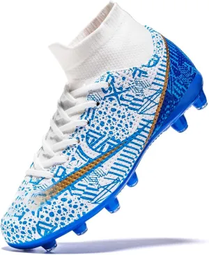 Boys Girls Soccer Cleats Kids Soccer Shoes High Top Training Youth Football Cleats Outdoor Football Shoes