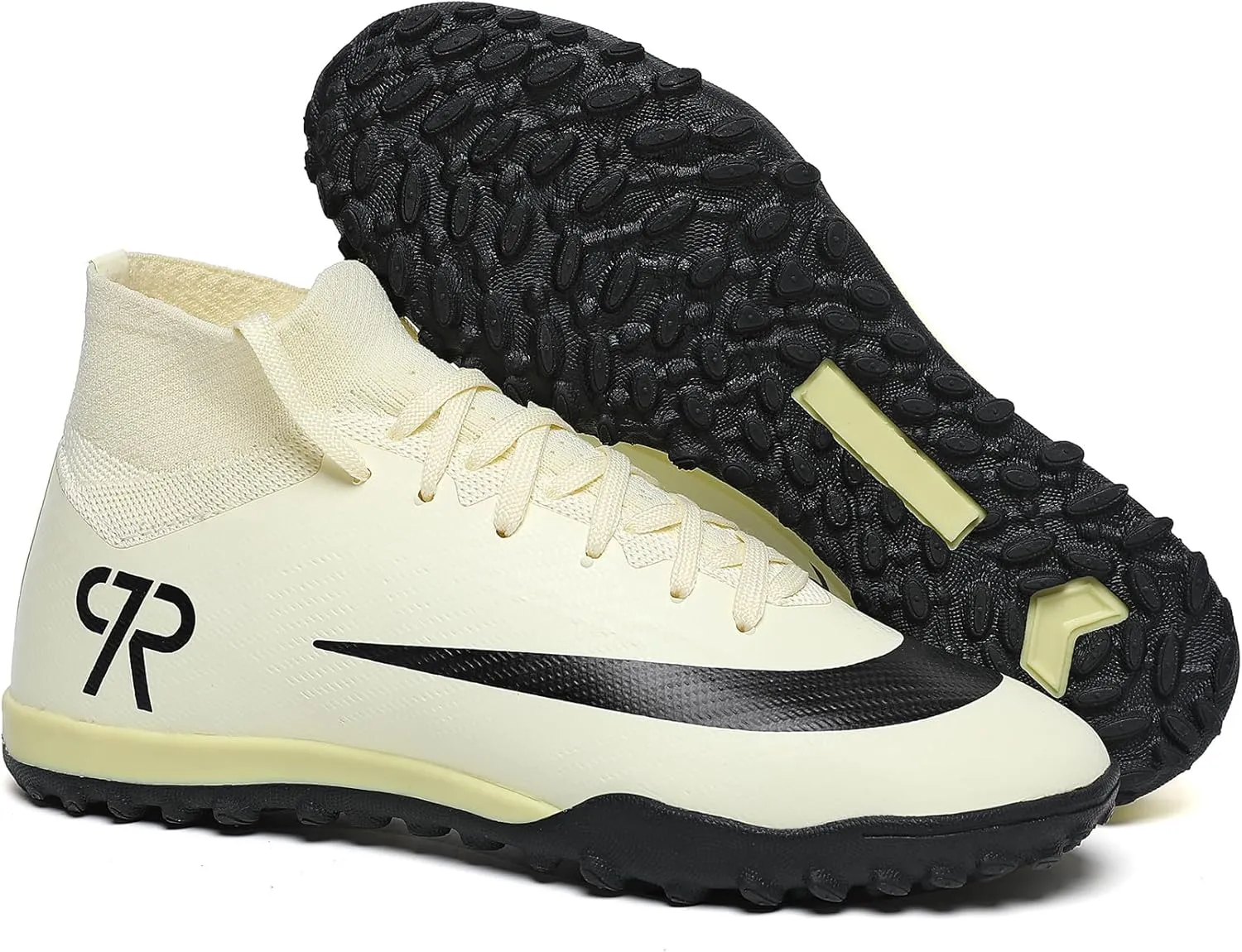 Boys Soccer Shoes Turf Youth Soccer Cleats Kids Spike TF High-Top Football Boots for Outdoor Training Club TF