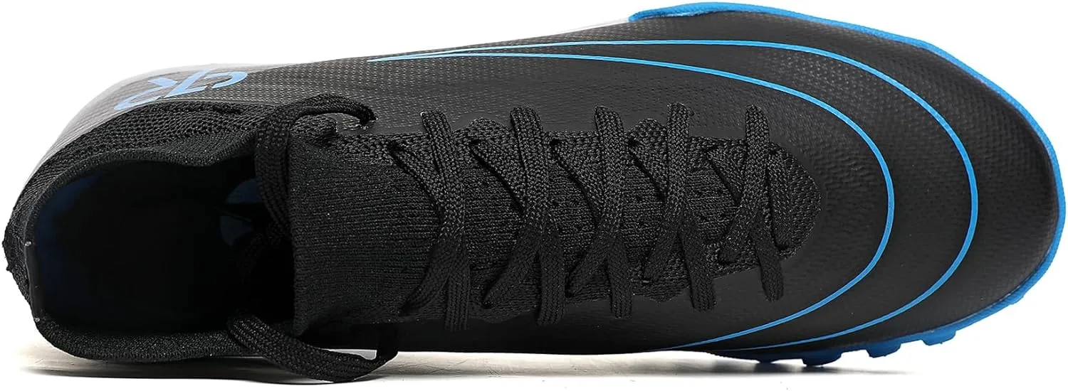 Boys Soccer Shoes Turf Youth Soccer Cleats Kids Spike TF High-Top Football Boots for Outdoor Training Club TF