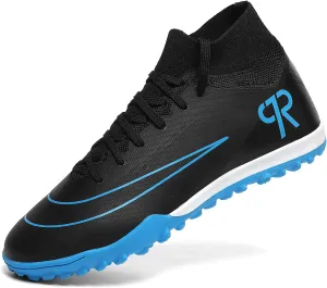 Boys Soccer Shoes Turf Youth Soccer Cleats Kids Spike TF High-Top Football Boots for Outdoor Training Club TF
