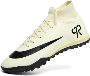 Boys Soccer Shoes Turf Youth Soccer Cleats Kids Spike TF High-Top Football Boots for Outdoor Training Club TF