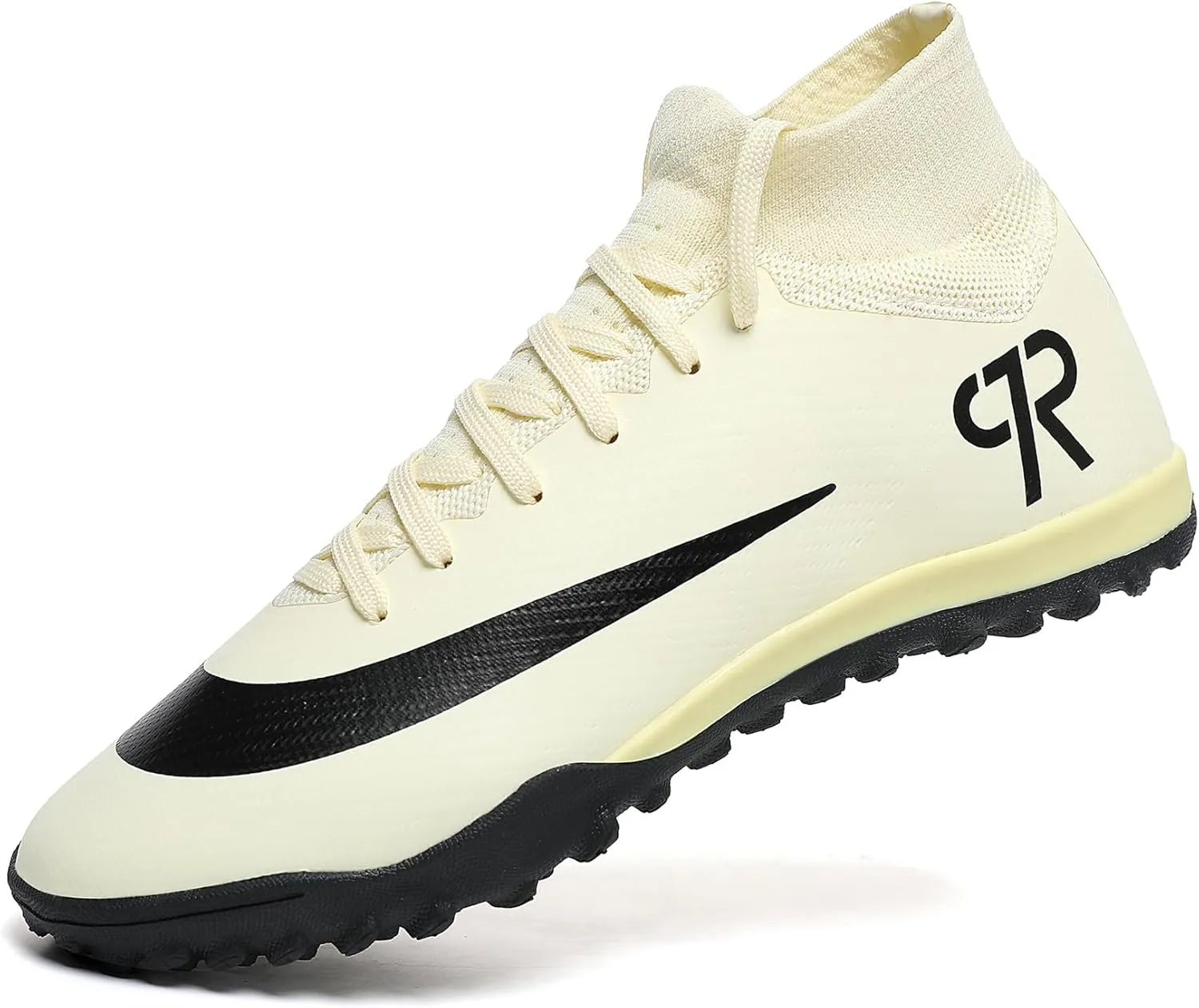 Boys Soccer Shoes Turf Youth Soccer Cleats Kids Spike TF High-Top Football Boots for Outdoor Training Club TF