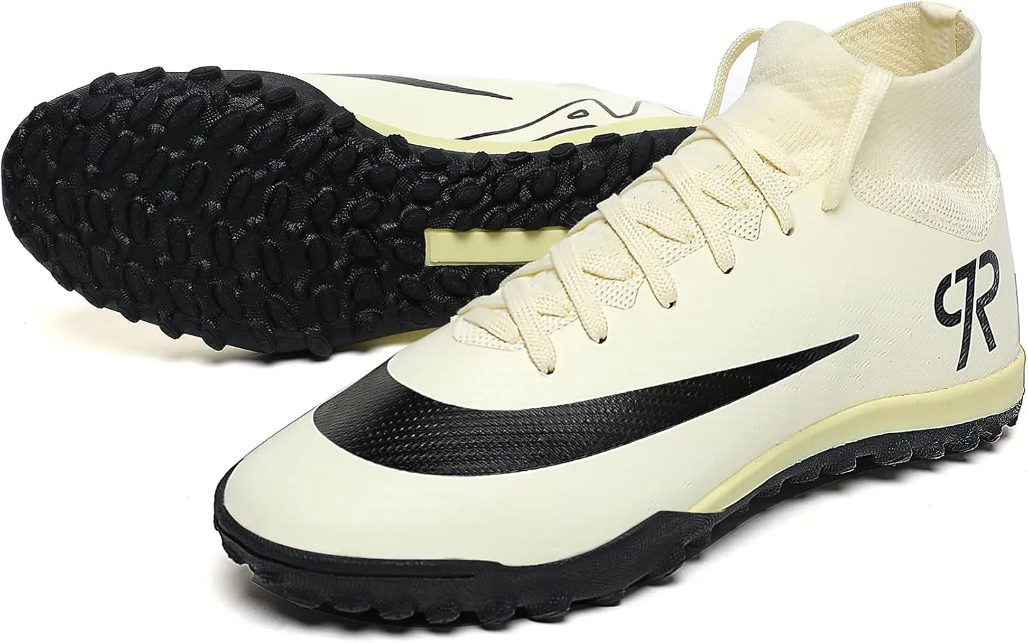 Boys Soccer Shoes Turf Youth Soccer Cleats Kids Spike TF High-Top Football Boots for Outdoor Training Club TF