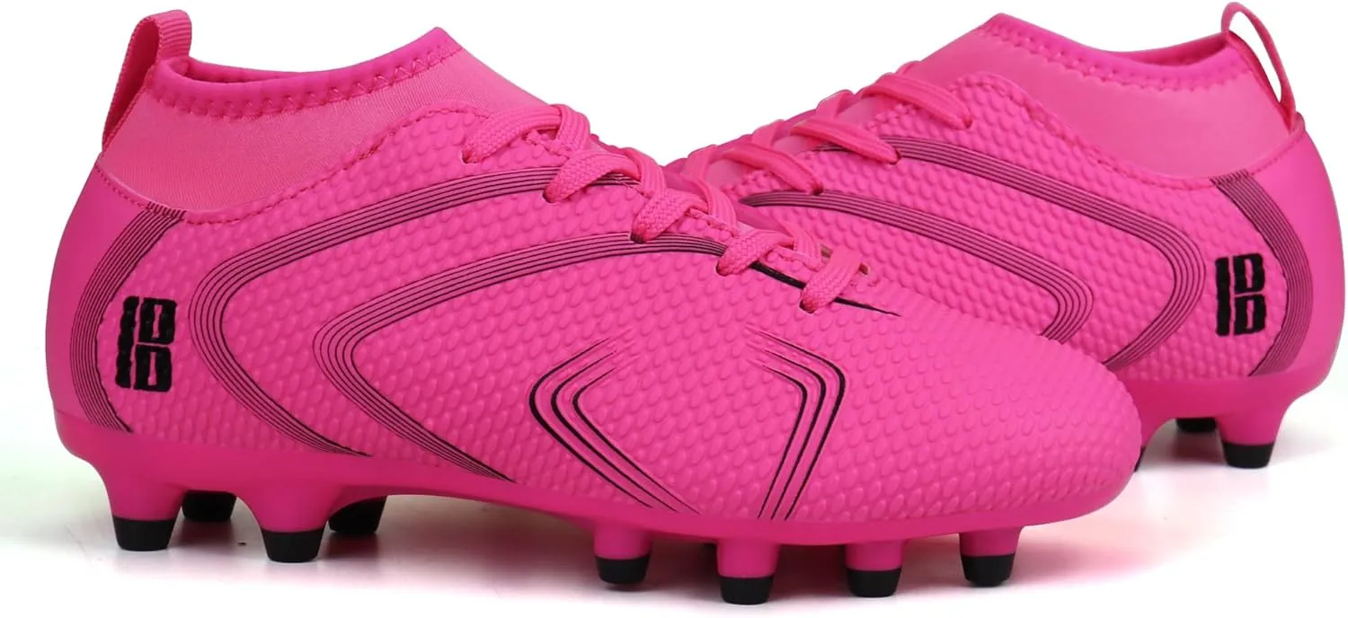 brooman Kids Firm Ground Soccer Cleats Boys Girls Outdoor Football Shoes