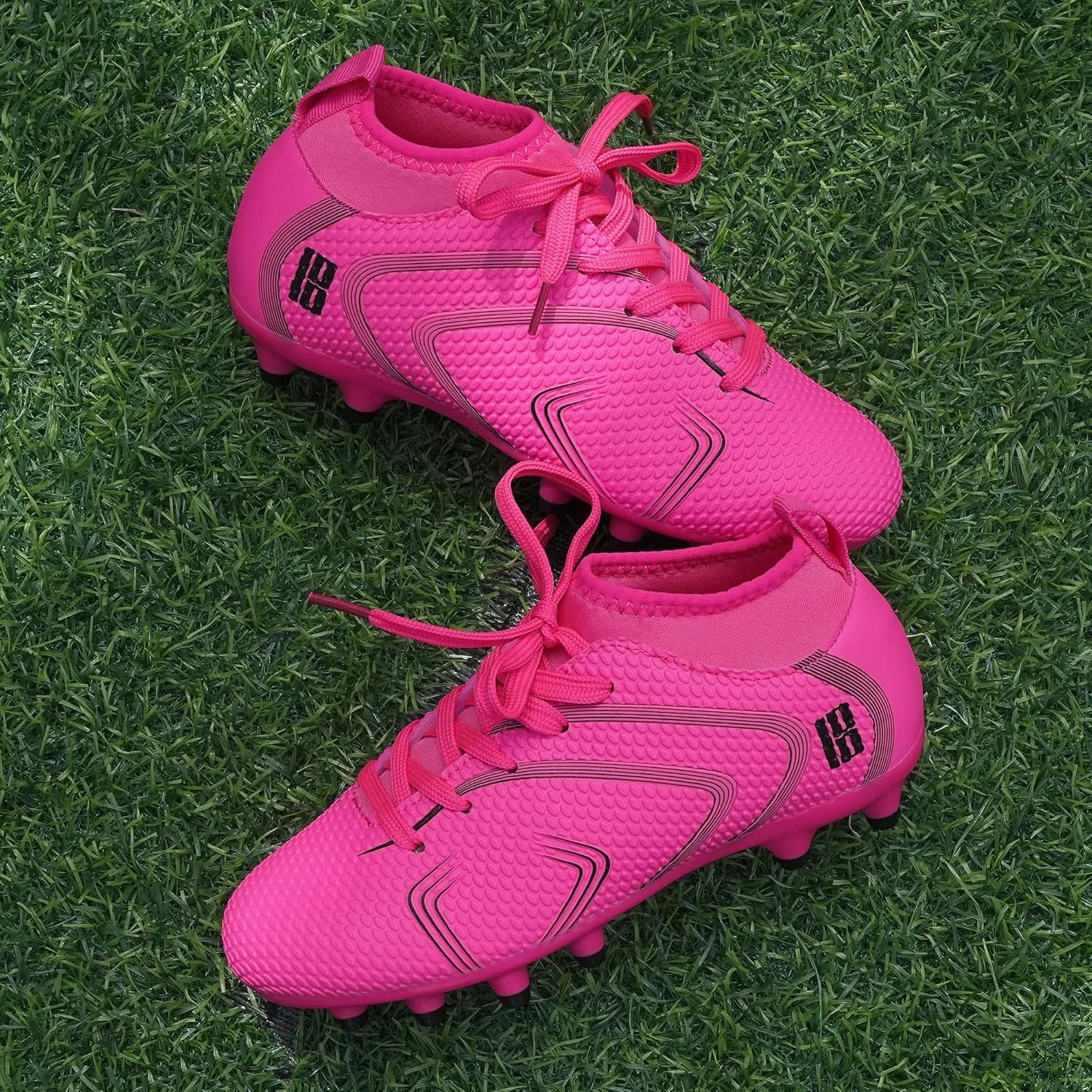 brooman Kids Firm Ground Soccer Cleats Boys Girls Outdoor Football Shoes