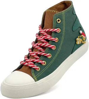 Canvas High Top Shoes for Women Men Fashion High Top Lace Up Sneakers Womens Mens Canvas Shoes Casual Tennis Walking Shoes Comfortable Breathable