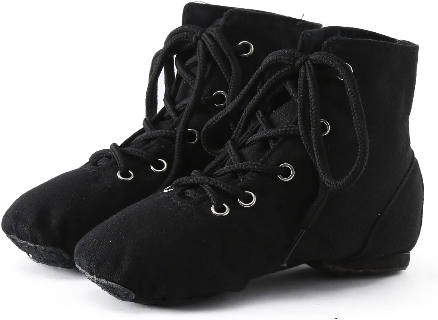Canvas Lace-up Dance Shoes Flat Practice Jazz Dancing Boots for Girl Boy Split-Sole Dance Ballet Sneakers Shoes