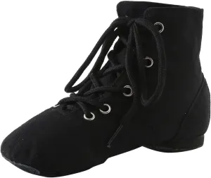 Canvas Lace-up Dance Shoes Flat Practice Jazz Dancing Boots for Girl Boy Split-Sole Dance Ballet Sneakers Shoes