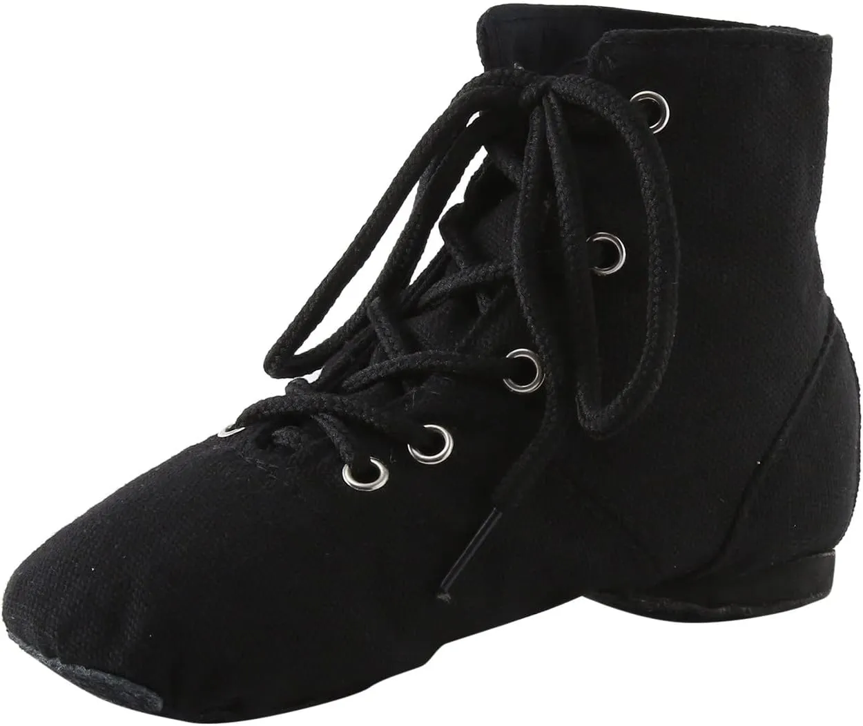 Canvas Lace-up Dance Shoes Flat Practice Jazz Dancing Boots for Girl Boy Split-Sole Dance Ballet Sneakers Shoes
