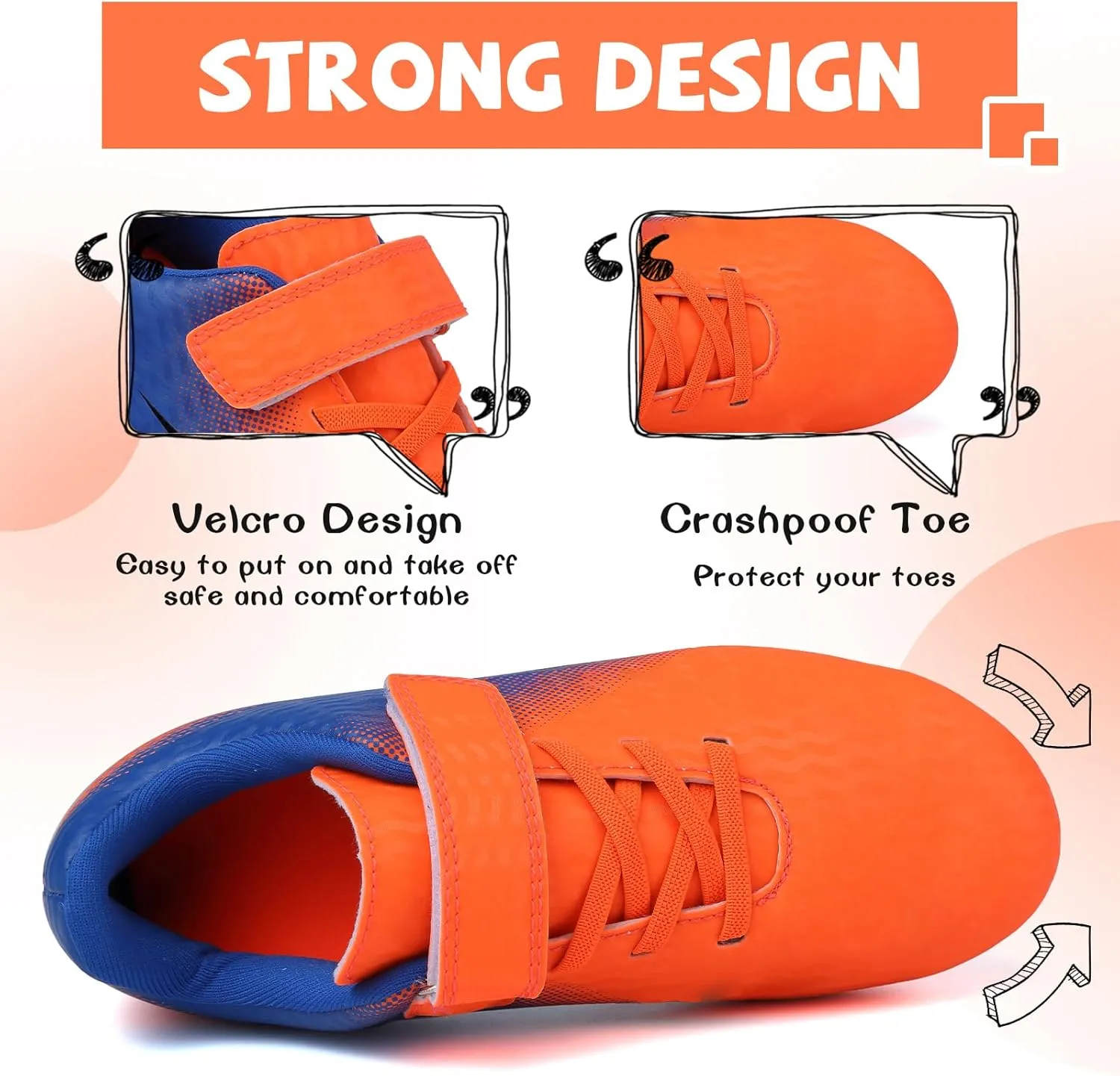 CBUSTER Kids Soccer Cleats Boys Girls Football Shoes with Socks Youth Soccer Shoes AG