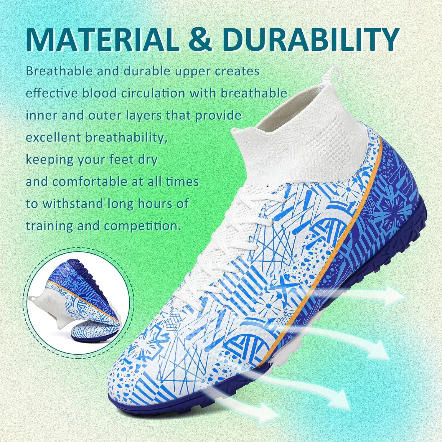 CBUSTER Soccer Cleats Mens Women Indoor Outdoor Soccer Shoes for Big Boy AG/FG