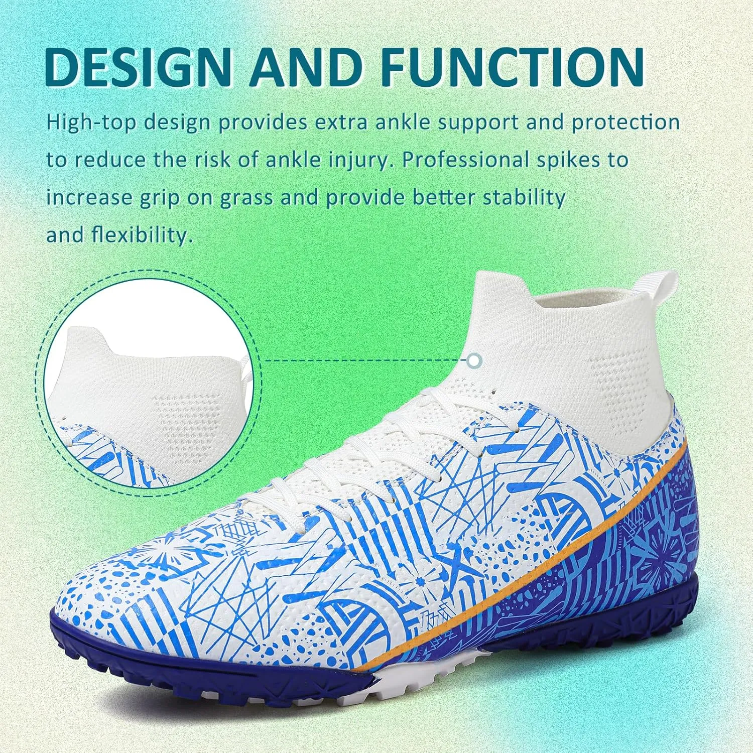 CBUSTER Soccer Cleats Mens Women Indoor Outdoor Soccer Shoes for Big Boy AG/FG