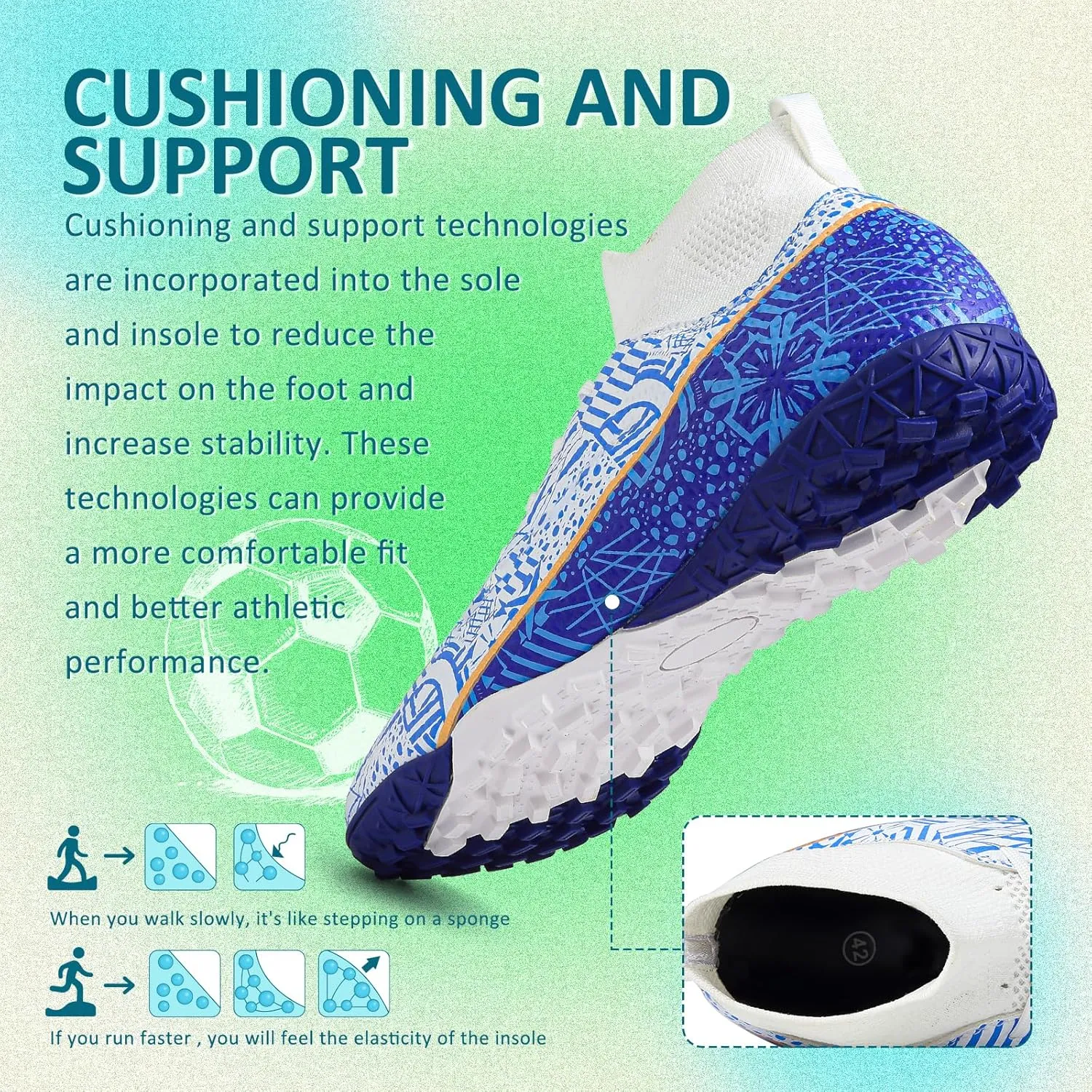 CBUSTER Soccer Cleats Mens Women Indoor Outdoor Soccer Shoes for Big Boy AG/FG