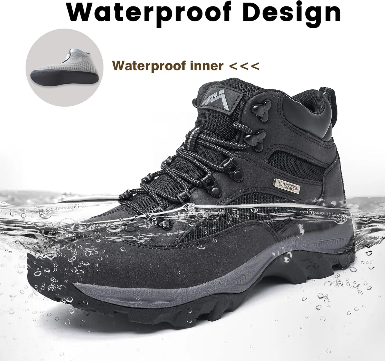 CC-Los Men's Waterproof Hiking Boots Outdoor Relaxed Fit Lightweight Size 7.5-14