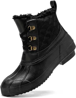CERYTHRINA Womens Duck Boots Waterproof Warm Snow Boots Outdoor Winter Booties Ankle Rain Boot