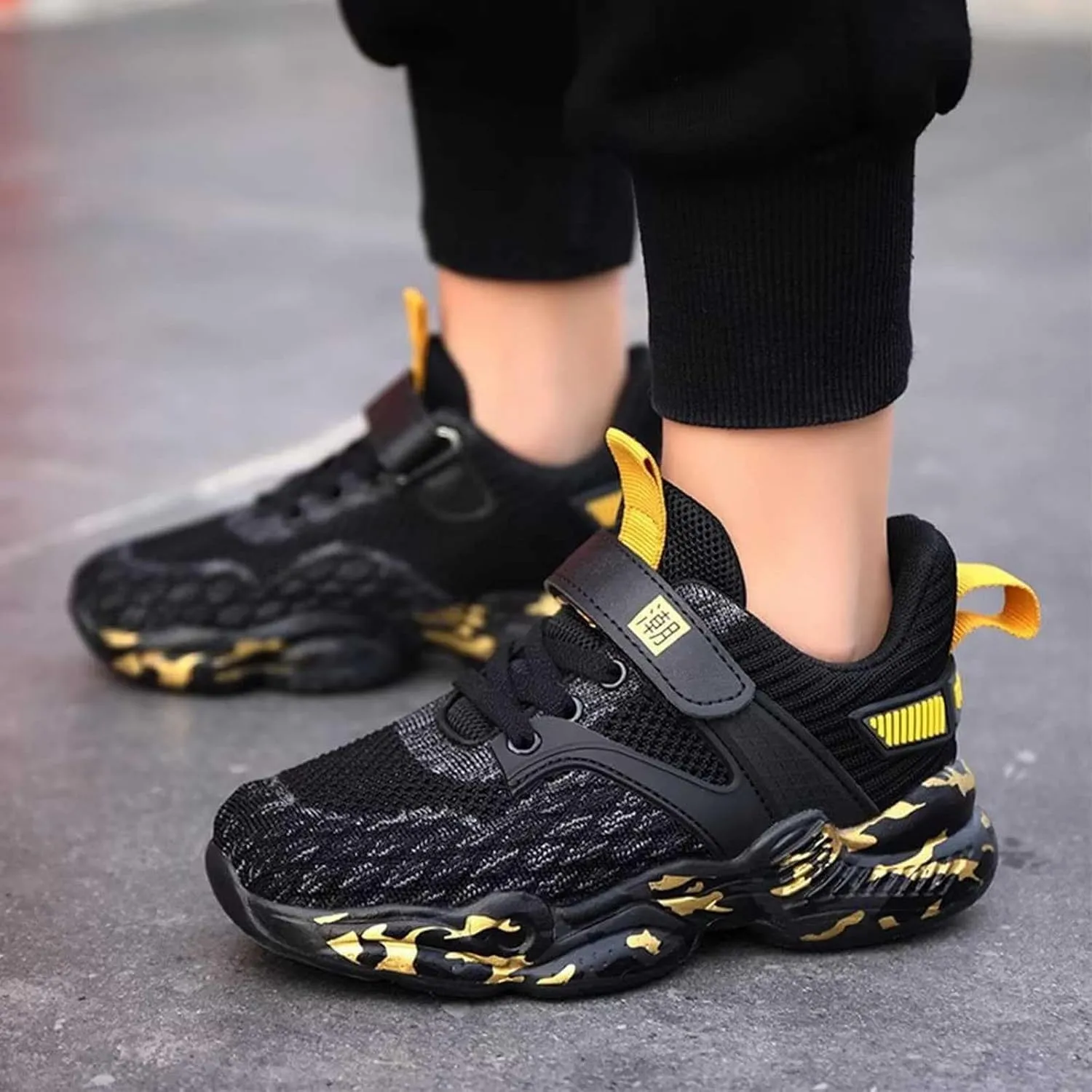 Children Toddler Boys Sneakers Casual Comfortable Breathable Thick Sole Non Slip Lightweight Walking Tennis Shoes