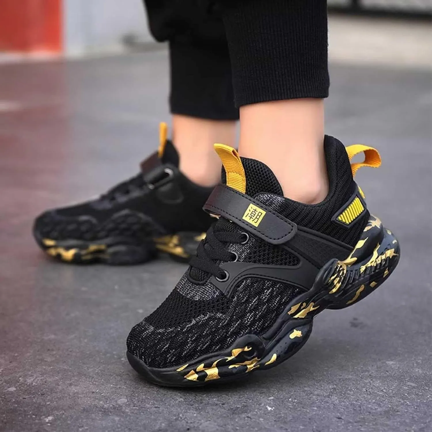 Children Toddler Boys Sneakers Casual Comfortable Breathable Thick Sole Non Slip Lightweight Walking Tennis Shoes