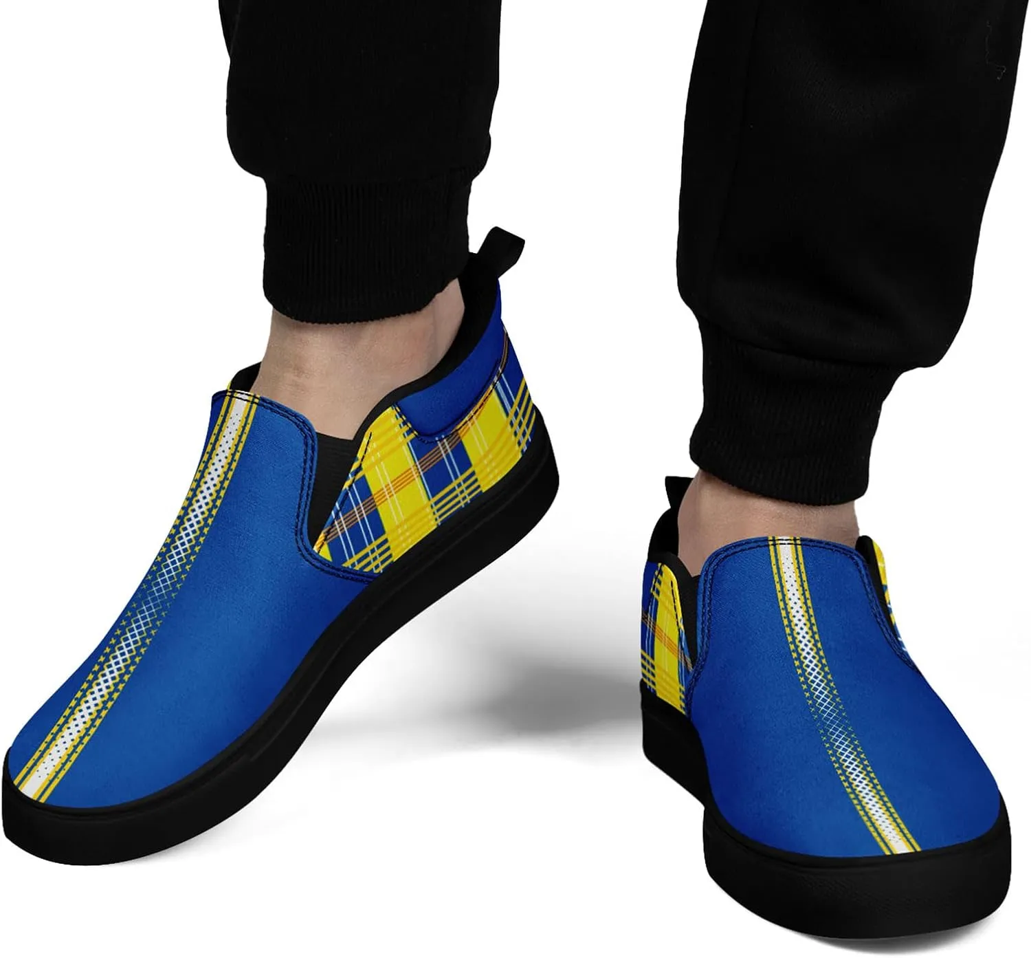 Custom Plaid Slip-On Canvas Shoes Personalized Logo Name Classic Design Comfortable Breathable Casual Summer Sneaker