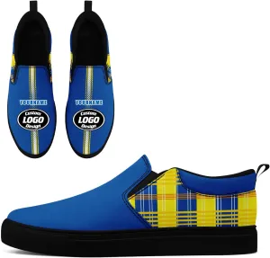Custom Plaid Slip-On Canvas Shoes Personalized Logo Name Classic Design Comfortable Breathable Casual Summer Sneaker