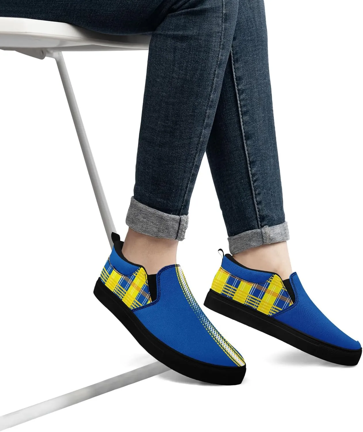 Custom Plaid Slip-On Canvas Shoes Personalized Logo Name Classic Design Comfortable Breathable Casual Summer Sneaker