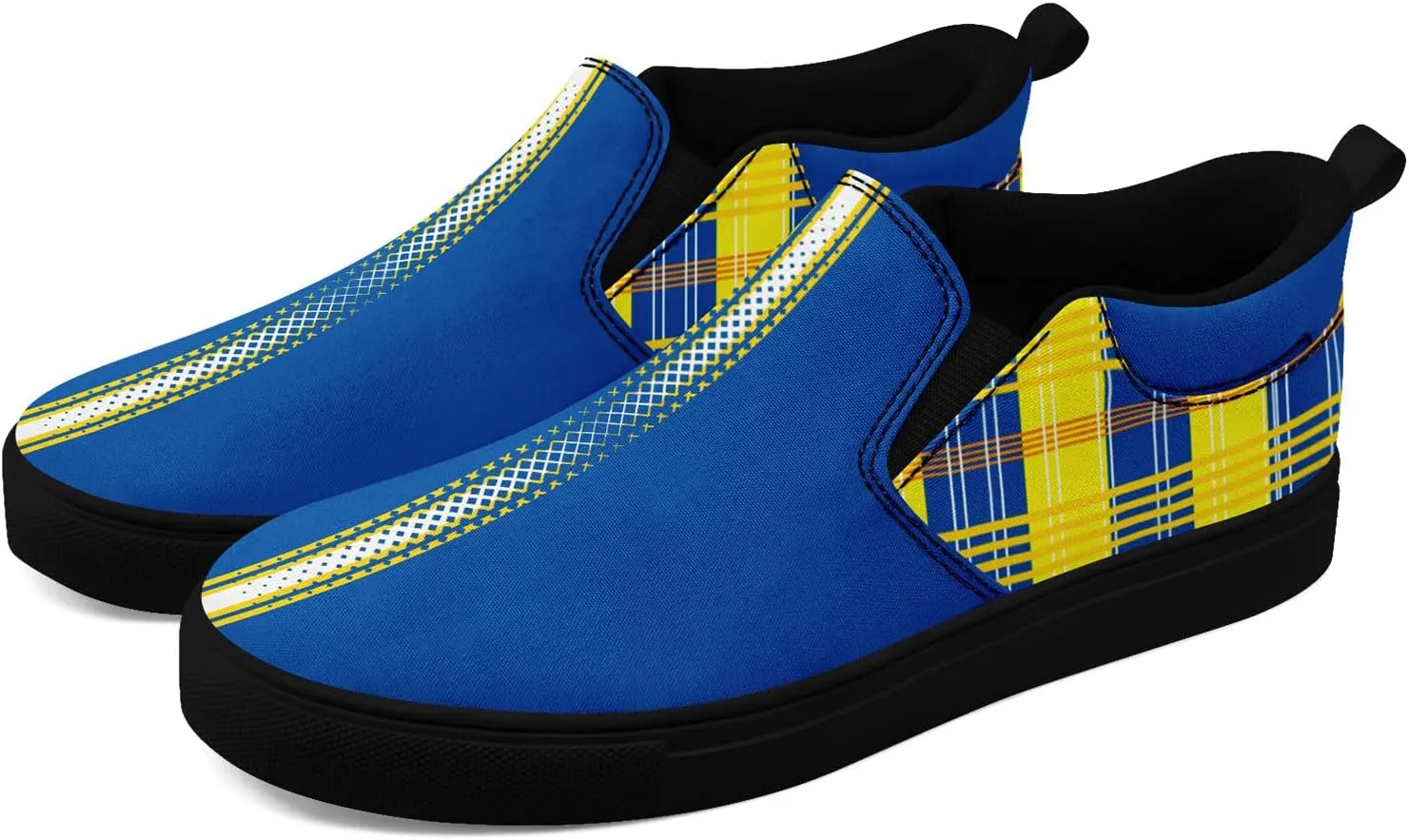 Custom Plaid Slip-On Canvas Shoes Personalized Logo Name Classic Design Comfortable Breathable Casual Summer Sneaker