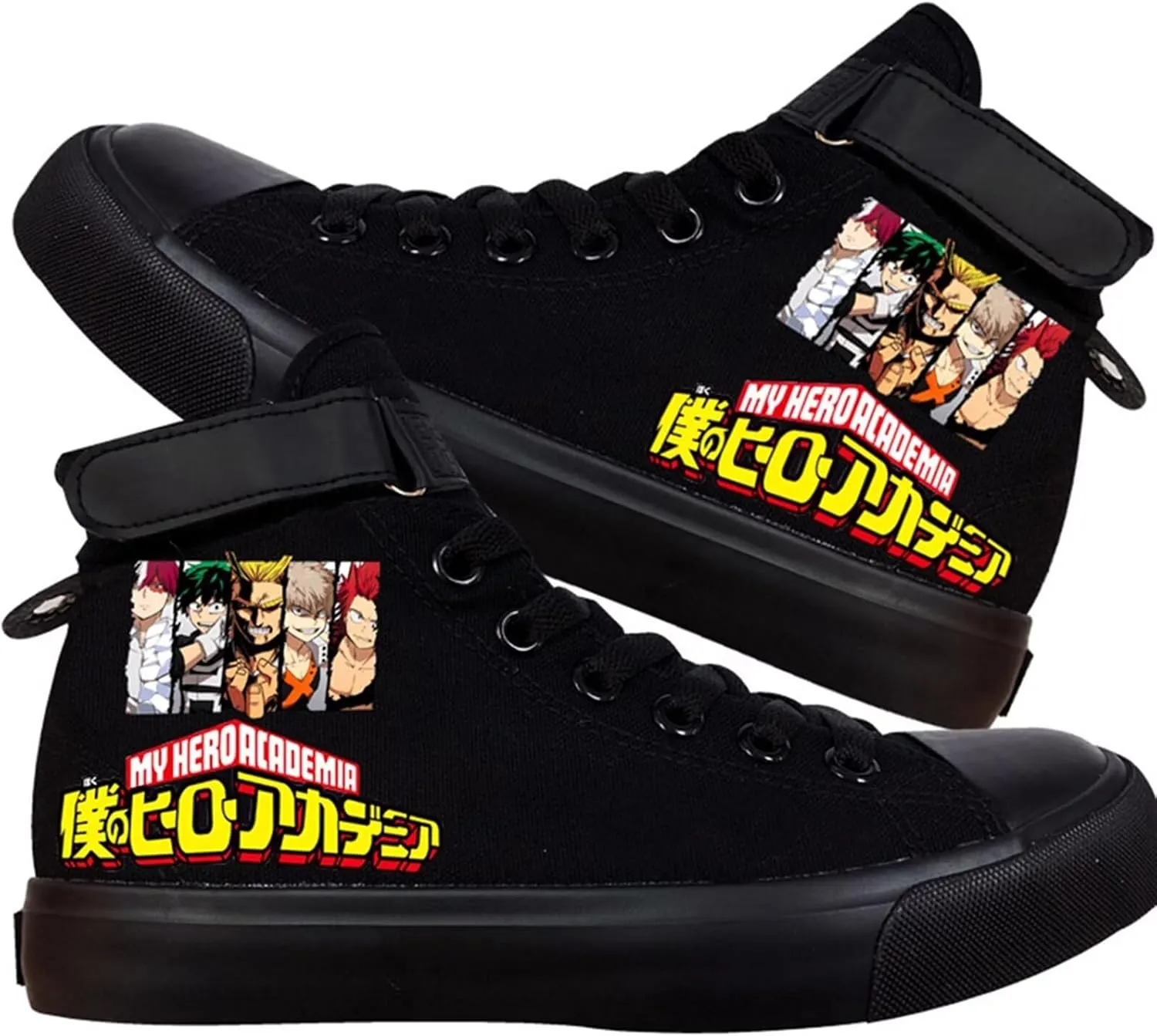 DHSPKN Mha Canvas Shoes Anime Deku Sneakers Izuku Todoroki Cosplay High-Top Shoes