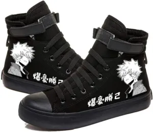 DHSPKN Mha Canvas Shoes Anime Deku Sneakers Izuku Todoroki Cosplay High-Top Shoes
