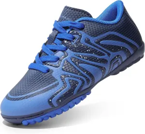 DREAM PAIRS Boys Girls Indoor Turf Soccer Cleats Lace Up Athletic Youth Futsal Football Shoes for Little/Big Kid