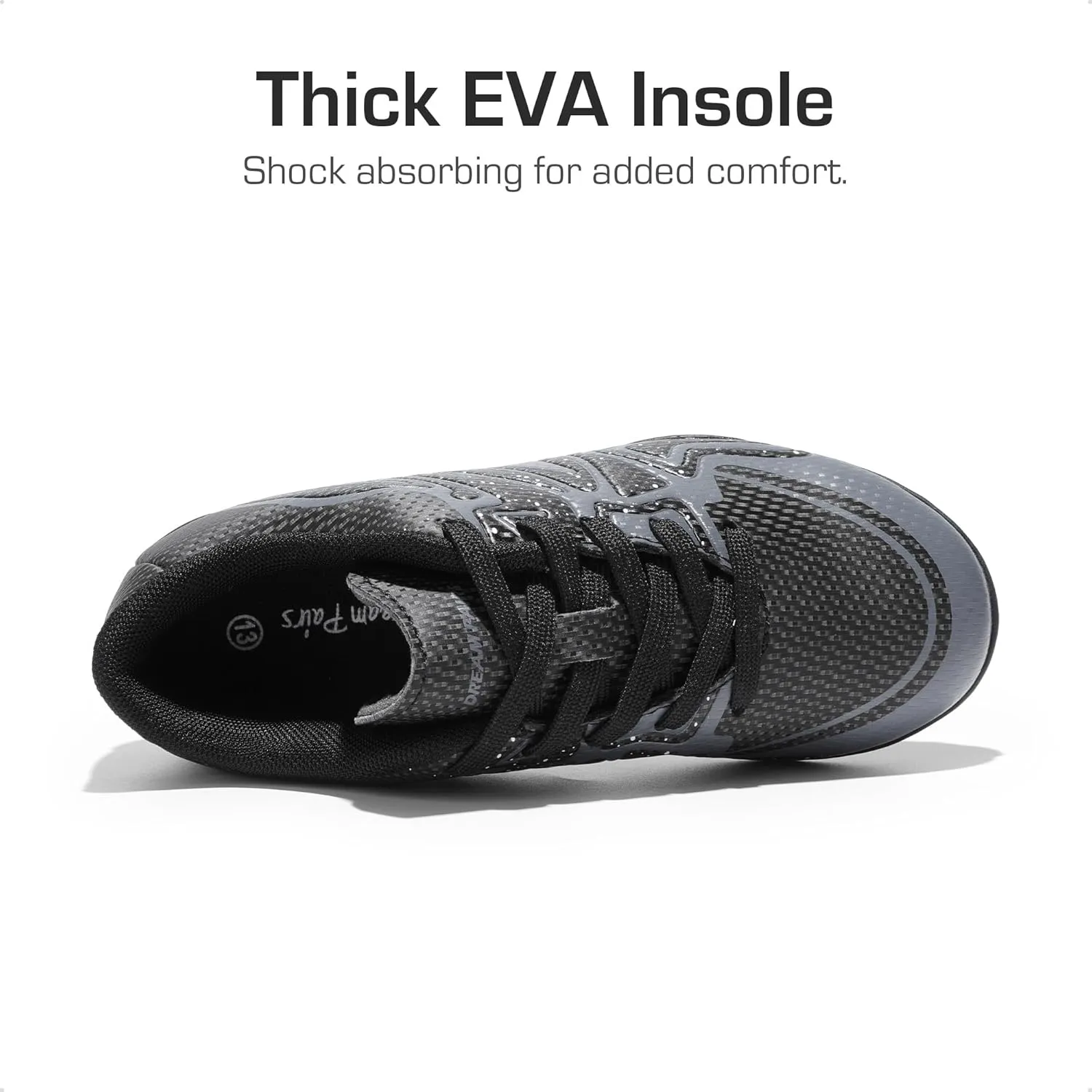 DREAM PAIRS Boys Girls Indoor Turf Soccer Cleats Lace Up Athletic Youth Futsal Football Shoes for Little/Big Kid