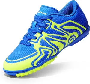 DREAM PAIRS Boys Girls Indoor Turf Soccer Cleats Lace Up Athletic Youth Futsal Football Shoes for Little/Big Kid