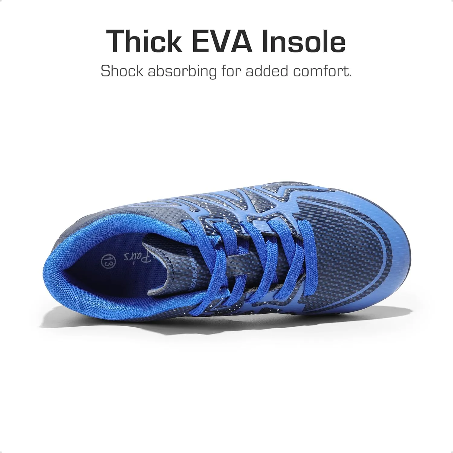 DREAM PAIRS Boys Girls Indoor Turf Soccer Cleats Lace Up Athletic Youth Futsal Football Shoes for Little/Big Kid