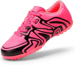 DREAM PAIRS Boys Girls Indoor Turf Soccer Cleats Lace Up Athletic Youth Futsal Football Shoes for Little/Big Kid