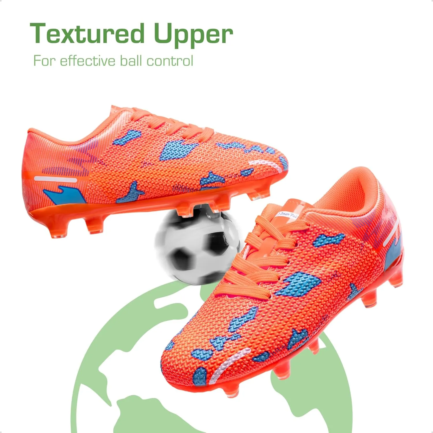 DREAM PAIRS Boys Girls Soccer Cleats Kids Football Shoes for Little/Big Kid