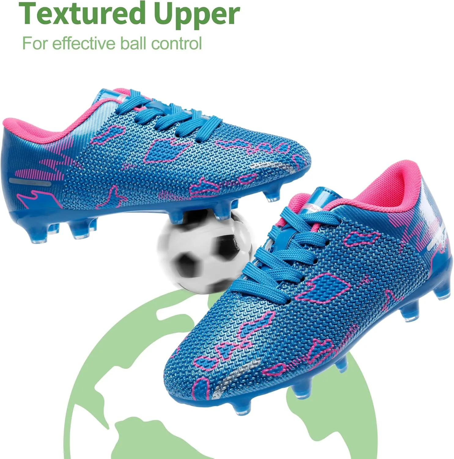 DREAM PAIRS Boys Girls Soccer Cleats Kids Football Shoes for Little/Big Kid